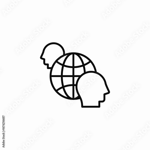 multilingual support icon sign vector