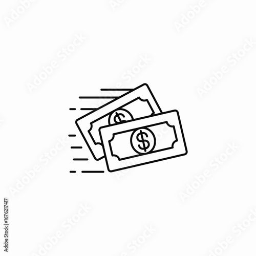 stack of banknotes icon sign vector