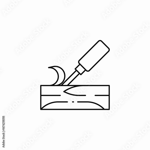 wood chisel icon sign vector