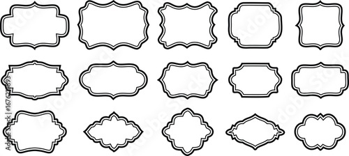 Outline Vintage frames and labels vector set. Label frames. Decorative frames