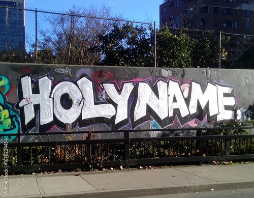 Graffiti tag on a city wall