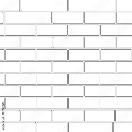 White brick wall seamless vector background