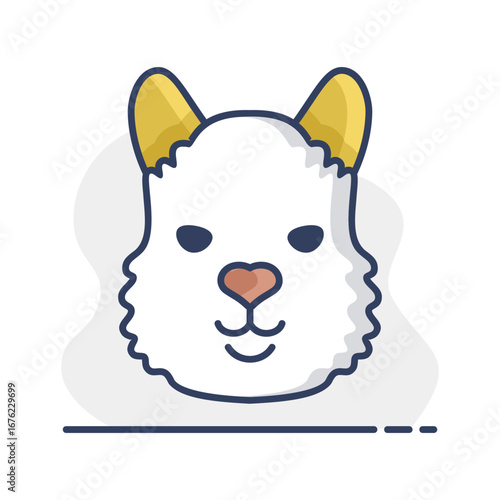 Lama icon. Animal head vector symbol