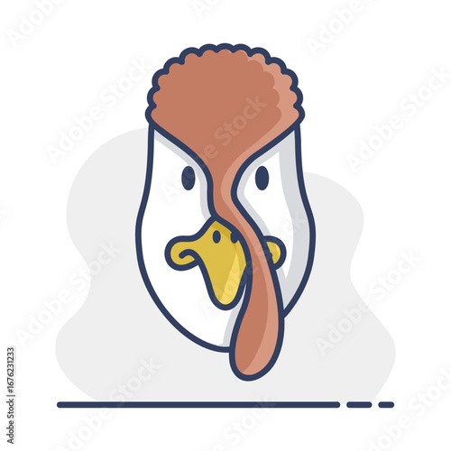 Turkey icon. Farm animal vector illustration