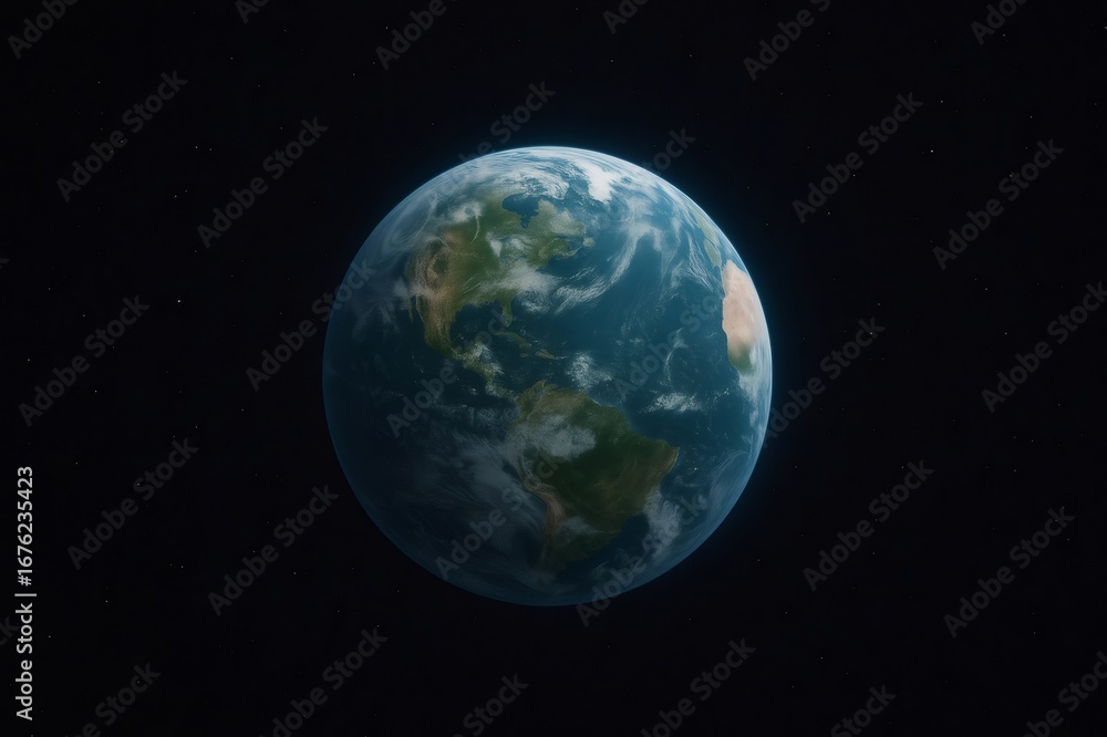 Obraz premium Planet earth rotating in space showing north and south america