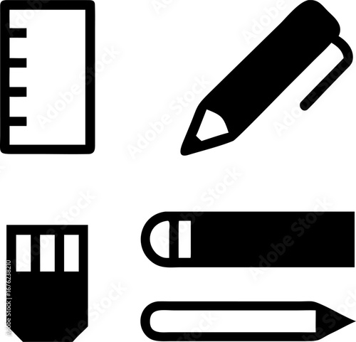 Drafting tools arranged for precision sketching and technical drawing projects needing accuracy and detail work
