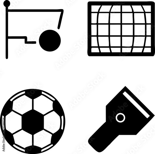 Get ready for game day with this soccer icon set, perfect for sports teams and event promotions