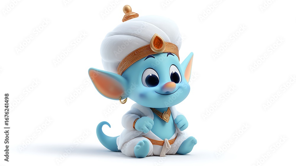Fototapeta premium 3d cute genie cartoon character