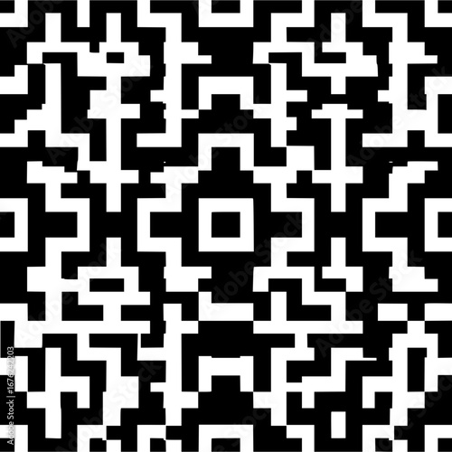 Abstract geometric black and white pattern design seamless vector background for textile and art 100 char