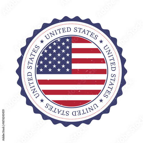Made in USA Labels Icon, American Flag product emblem logo, Set of made in the usa labels Vector illustration	