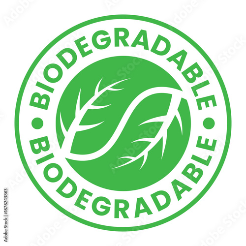 Biodegradable Badge Design. Recycling, Zero Waste, Sustainability.
