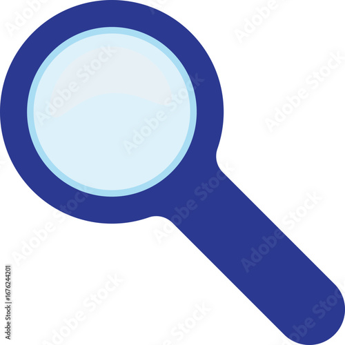 Blue Magnifying Glass Illustration