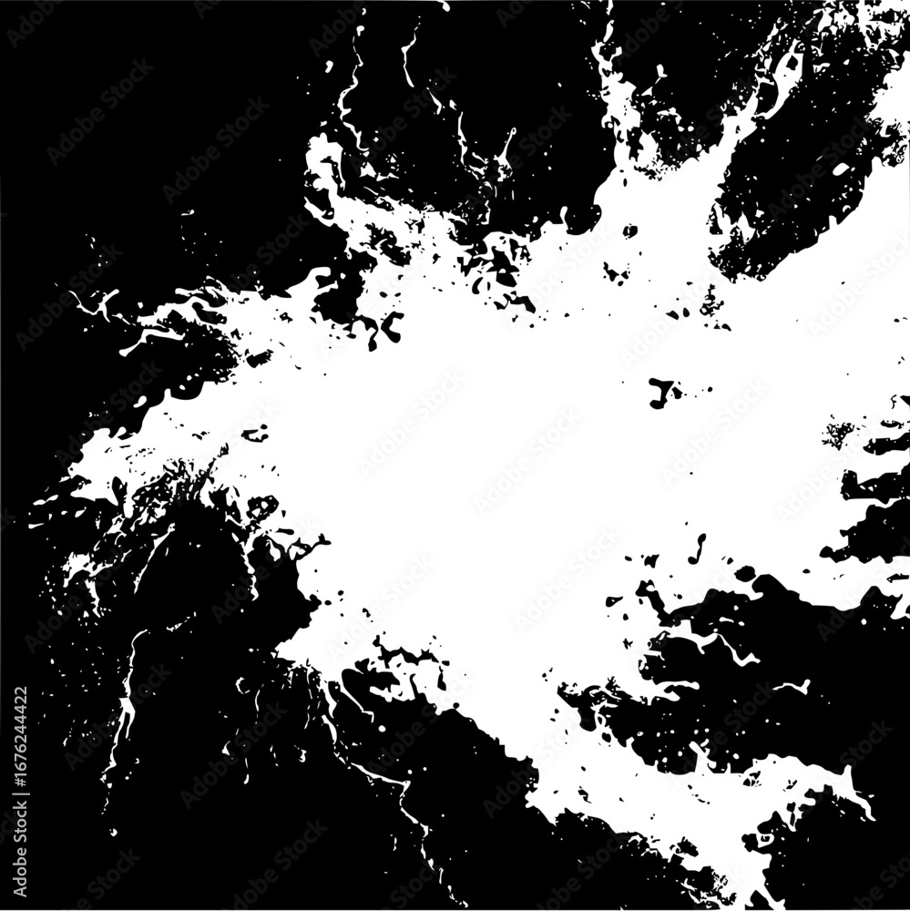 Obraz premium Abstract black and white design with splatter effect for modern art background and texture illustration use