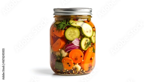 Jar of pickled vegetables