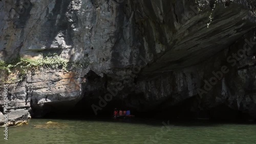 Inside ancient stone cave, Trang An Scenic Landscape Complex, Ninh Binh Province, Vietnam Travel