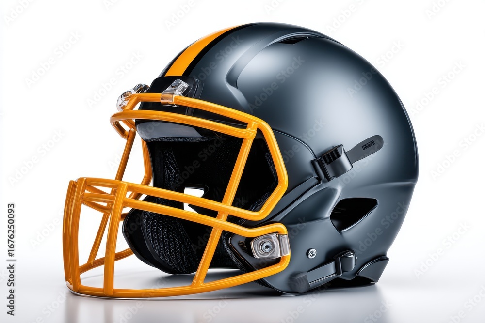 Fototapeta premium Modern football helmet showcasing innovative design and technology for enhanced safety during high-stakes games and intense competitions