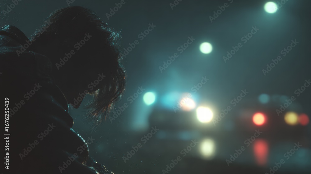 Fototapeta premium Emotional abstract of photophobia showing fear of light and discomfort