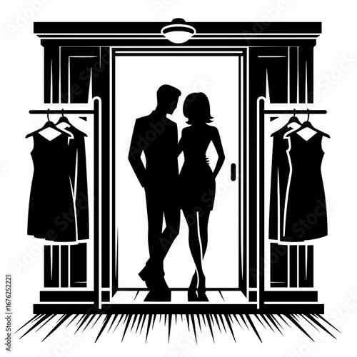 Couple fitting room