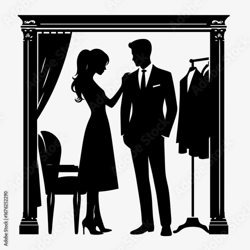 Couple fitting room