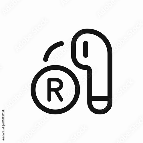 right earphone icon sign vector