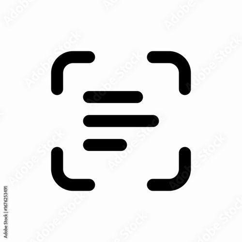 text scan icon sign vector