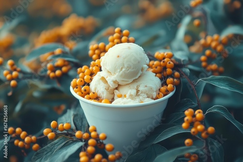 Finnish Sea Buckthorn Berries and Ice Cream Delight