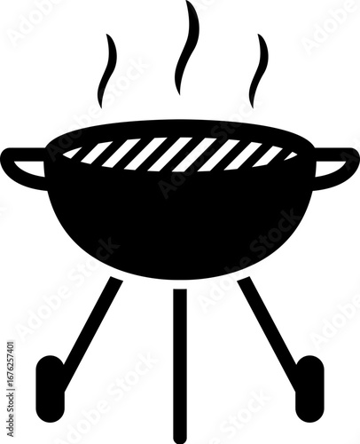 BBQ Grill icon.Portable grill camping vacation outline icon.outline vector sign, linear style pictogram isolated on white. Bbq symbol, logo illustration. Editable stroke. Pixel perfect.