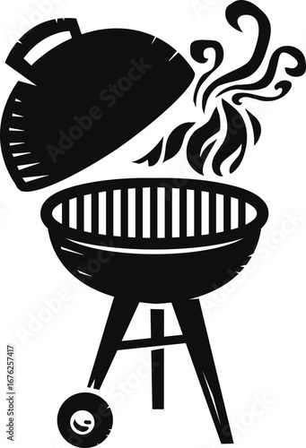 BBQ Grill icon.Portable grill camping vacation outline icon.outline vector sign, linear style pictogram isolated on white. Bbq symbol, logo illustration. Editable stroke. Pixel perfect.