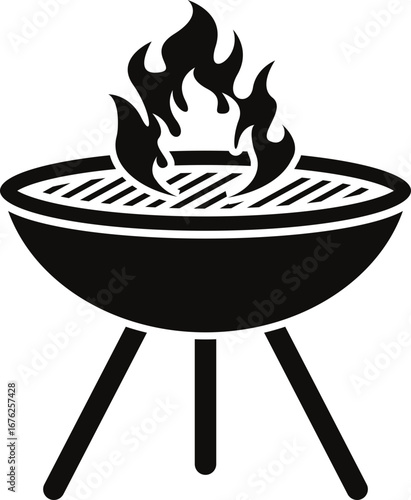 BBQ Grill icon.Portable grill camping vacation outline icon.outline vector sign, linear style pictogram isolated on white. Bbq symbol, logo illustration. Editable stroke. Pixel perfect.