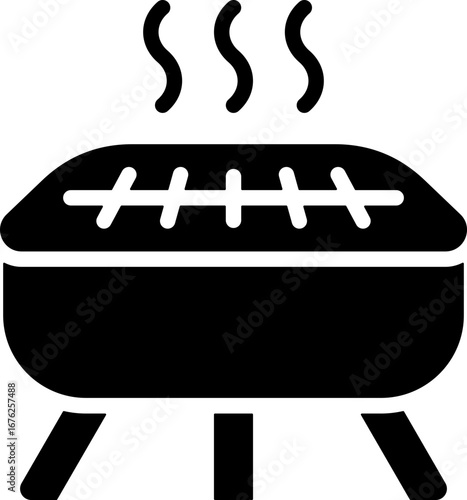 BBQ Grill icon.Portable grill camping vacation outline icon.outline vector sign, linear style pictogram isolated on white. Bbq symbol, logo illustration. Editable stroke. Pixel perfect.