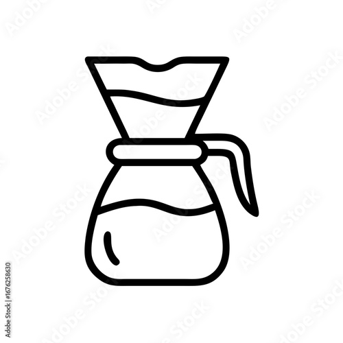 Coffee Brewing Pot Icon Set – Cafe, Drink, Beverage, Espresso, Mug, Barista, Illustration