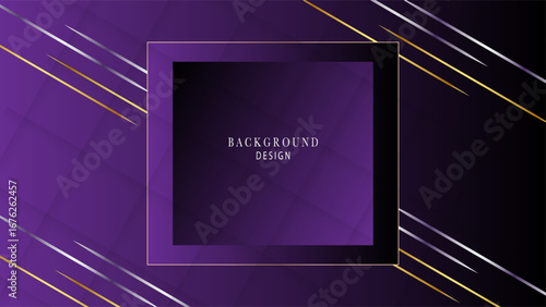 Abstract purple and gold luxury background with abstract shape