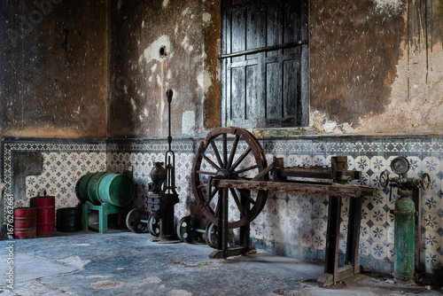 old wooden machinery