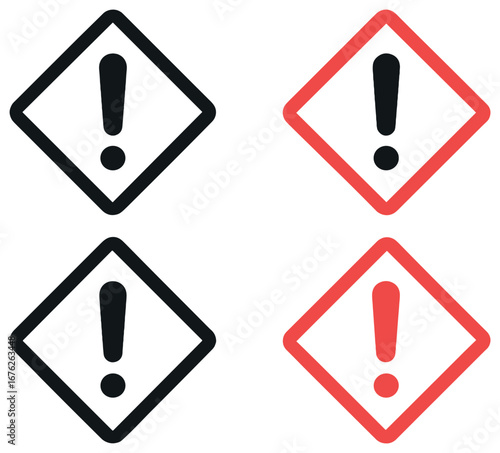 Warning sign 3d icons set. featuring exclamation marks and hazard alerts
