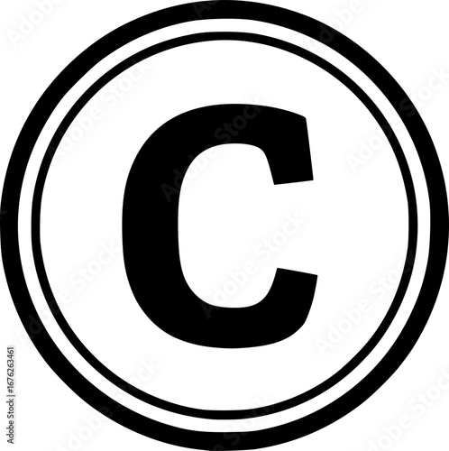 copyright glyph vector flat icon