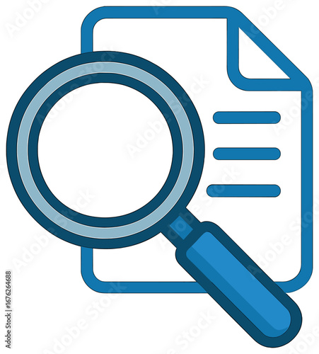 Search linear icon set. featuring magnifying glass, document, zoom, find, and analysis symbols