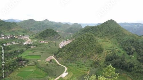 Stunning northernmost mountain landscape, Lung Cu Flagpole, Ha Giang Province, Vietnam Travel
