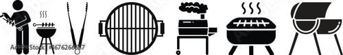 Transparent PNG available
BBQ Grill icon set.Portable grill camping vacation outline icon.outline vector sign, linear style pictogram isolated on white. Bbq symbol, logo illustration. Editable stroke.