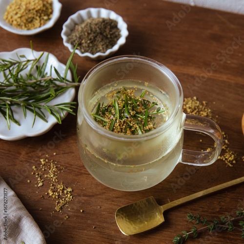 Making a herbal tea infusion