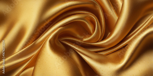 Cloth or fabric soft wavy texture background. golden silk background.	