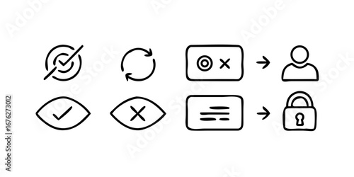Vector art of hand drawn vector icons of security settings