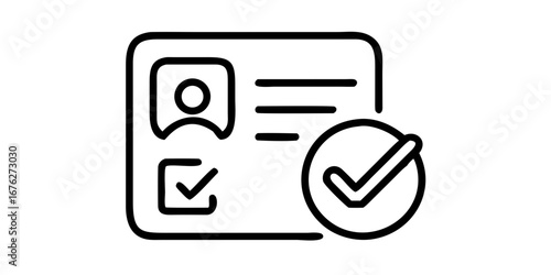 Vector art of identification card with check mark for verification