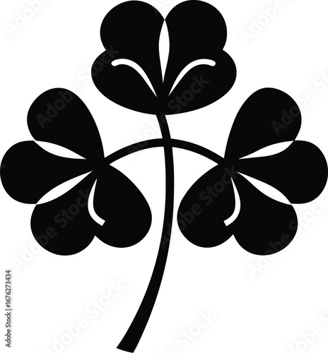 Illustration of a shamrock isolated on white background, a symbol of ireland and st patricks day