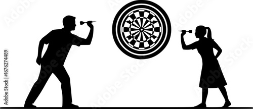 Dart players svg, Dart players silhouette, Darts svg, Darts throwing silhouette, Darts throwing svg, People playing darts silhouette, People playing darts svg.