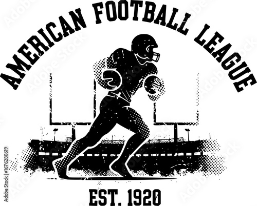 Grunge american football t-shirt design, Vintage american football t-shirt svg, American football league t-shirt svg.