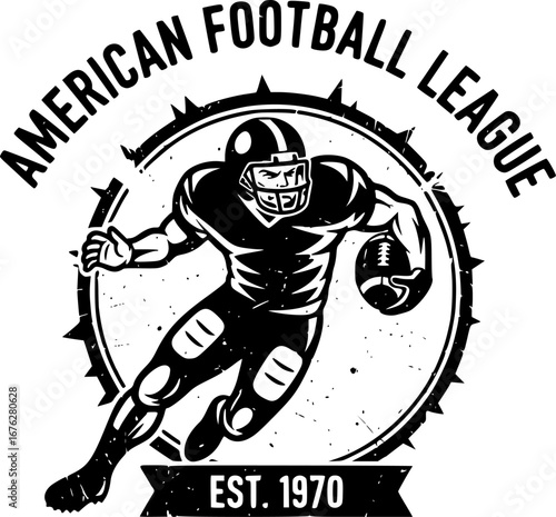 Grunge american football t-shirt design, Vintage american football t-shirt svg, American football league t-shirt svg.
