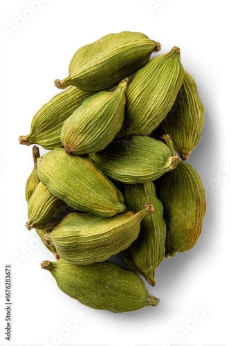 Wallpaper Mural Pile Of Green Cardamom Pods On White Background Torontodigital.ca