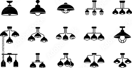 Pendant lamps svg, Ceiling lamp svg, Pendant lamps silhouette, Ceiling lamp silhouette, Pendant lamp logo, Lamp silhouette, Pendant light icon, Ceiling lamp icon, Pendant lamps vector set.
