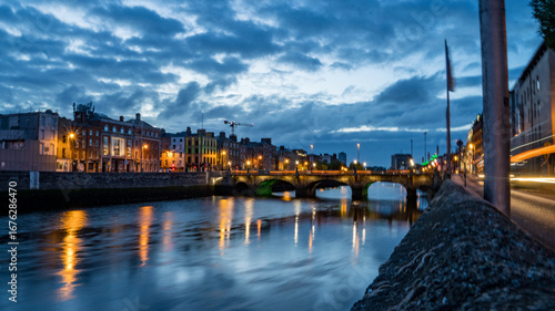 Photography Night bridge in Dublin, Ireland