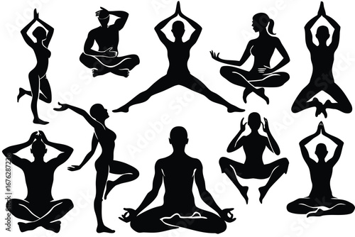 Yoga-poses-vector art illustrator. Yoga poses vector art illustrator editable and printable eps file